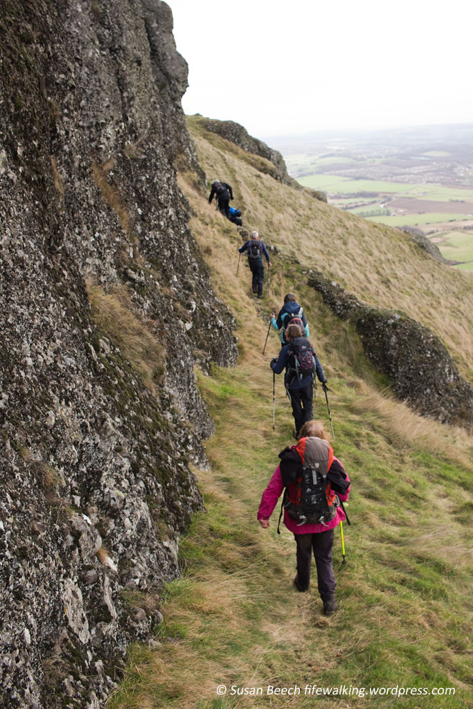 Fife Out and About members on the Dumyat Crags route
