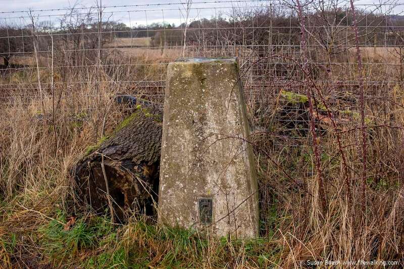 Balomill Trig Pillar. Fife Out and About low level walk.