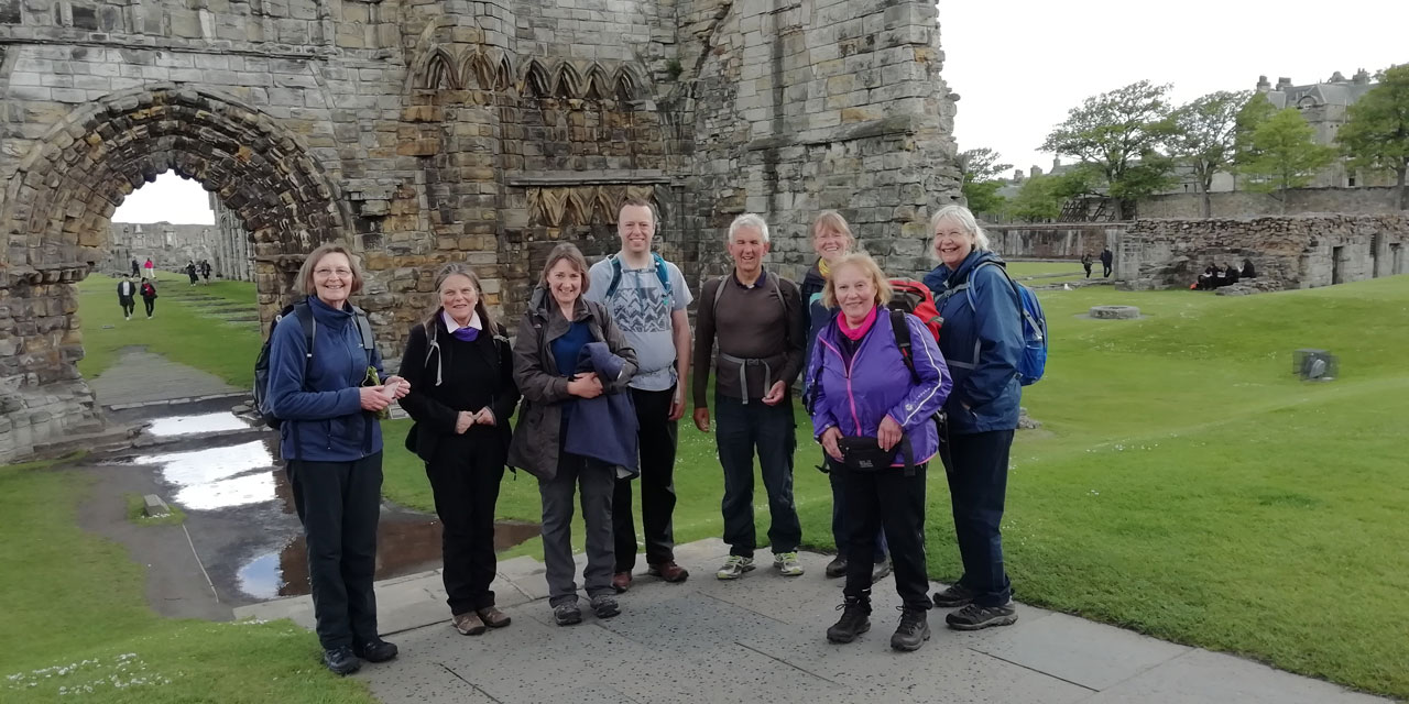 Fife Out and About Walking Group at the finish of the Fife Pilgrim Way